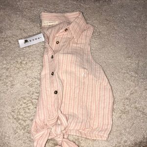 Sleeveless Striped Tie Crop - Pacsun - Tags On